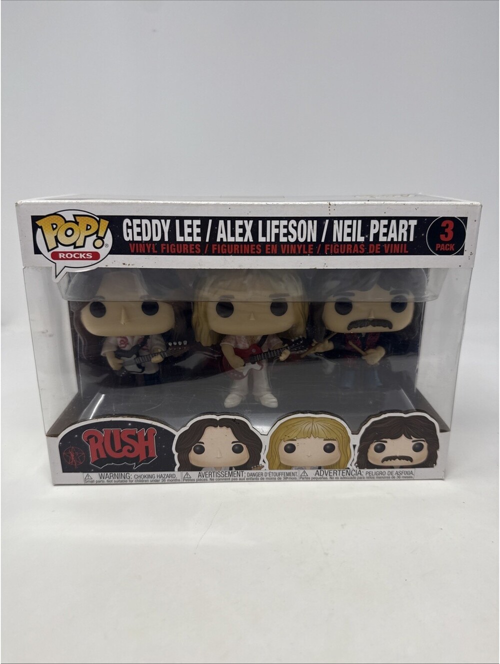 Funko Pop! Rocks RUSH 3-Pack Geddy Lee, Alex Lifeson, Neil Peart Vaulted